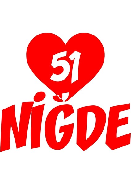 Kalpli 51 Niğde Araba Sticker 17X17 cm Kırmızı