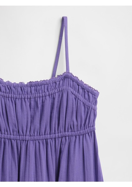 Kız Çocuk Mor Crinkle Gauze Midi Elbise fiyatları