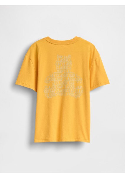 Erkek Çocuk Sarı Cepli Grafik T-Shirt