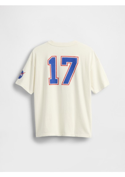 Erkek Çocuk Beyaz Nasa Grafik Baskılı T-Shirt modelleri