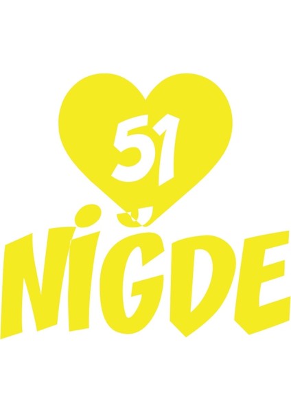 Kalpli 51 Niğde Araba Sticker 17X17 cm Sarı