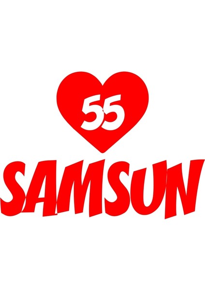 Kalpli 55 Samsun Araba Sticker 17X17 cm Kırmızı