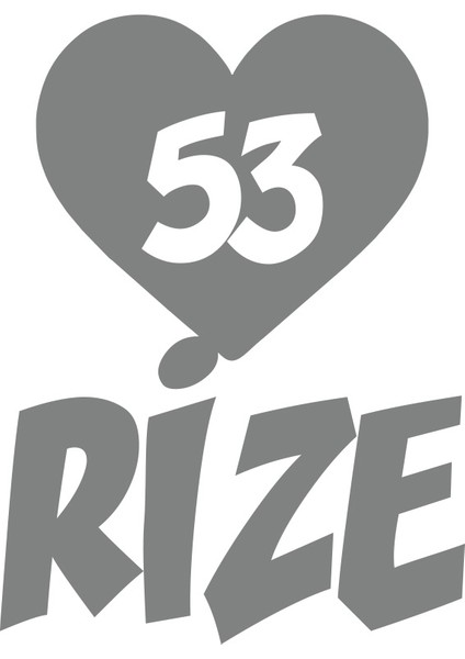 Kalpli 53 Rize Araba Sticker 17X17 cm Gri