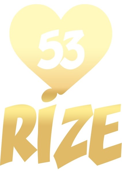 Kalpli 53 Rize Araba Sticker 17X17 cm Gold