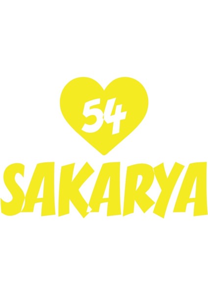 Kalpli 54 Sakarya Araba Sticker 17X17 cm Sarı