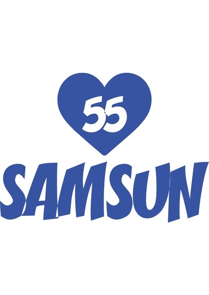 Kalpli 55 Samsun Araba Sticker 17X17 cm Mavi