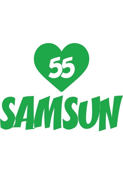 Kalpli 55 Samsun Araba Sticker 17X17 cm Yeşil