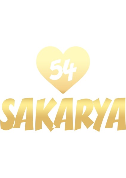 Kalpli 54 Sakarya Araba Sticker 17X17 cm Gold