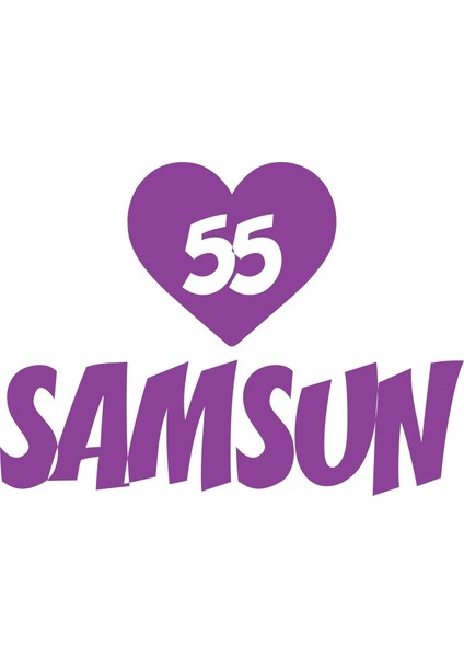 Kalpli 55 Samsun Araba Sticker 17X17 cm Mor