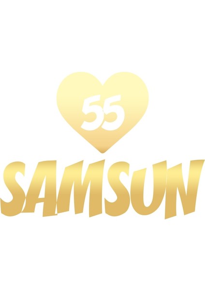 Kalpli 55 Samsun Araba Sticker 17X17 cm Gold
