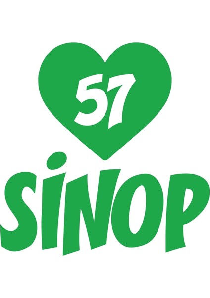 Kalpli 57 Sinop Araba Sticker 17X17 cm Yeşil