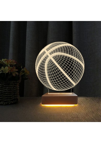 Hediyelik Basketbol Tasarımlı 3D LED Gece Lambası