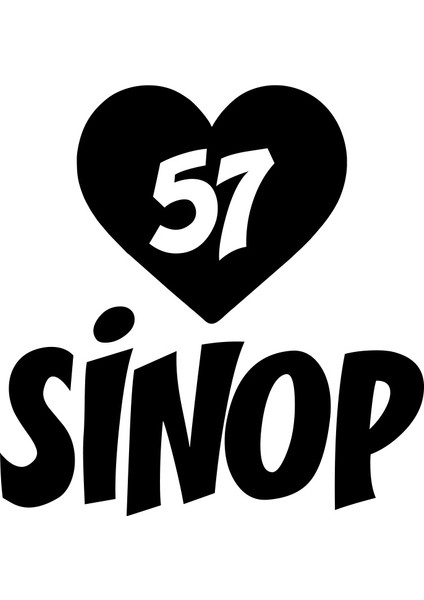 Kalpli 57 Sinop Araba Sticker 17X17 cm Siyah