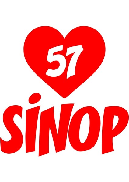 Kalpli 57 Sinop Araba Sticker 17X17 cm Kırmızı