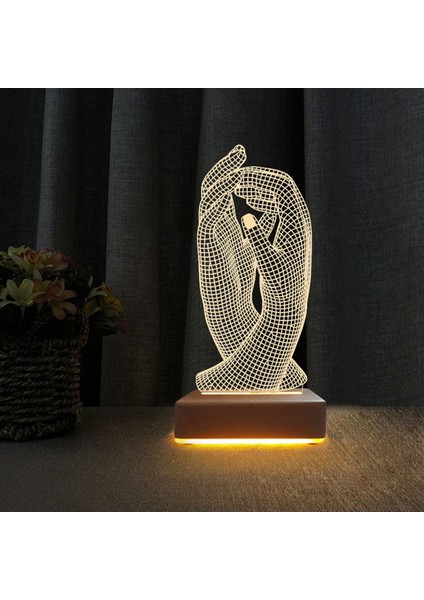 Hediyelik Aşk Eller 3D Gece Lambası