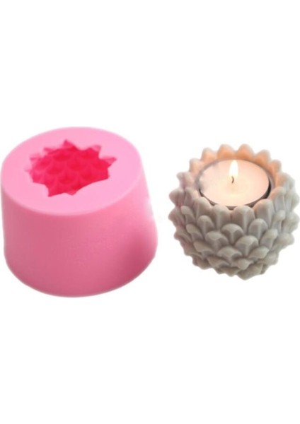 6cm Kozalak Tealight Mumluk Silikon Kalıp K-402