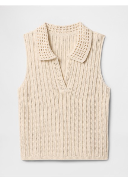 Kadın Beyaz Polo Yaka Kolsuz Bluz fiyatları