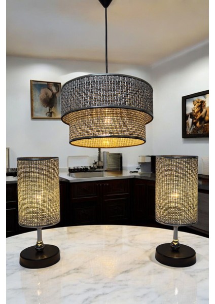 Rattan Gümüş Siyah Model Takım