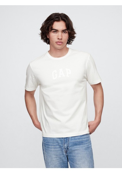 Erkek Beyaz Gap Logo T-Shirt