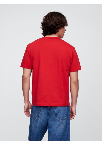 Erkek Kırmızı Gap Logo T-Shirt fırsatları