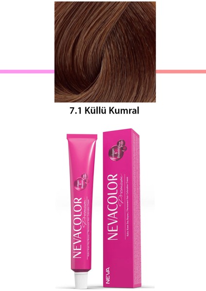 Premium 7.1 Küllü Kumral - Kalıcı Krem Saç Boyası 50 gr Tüp