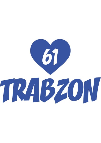 Kalpli 61 Trabzon Araba Sticker 17X17 cm Mavi