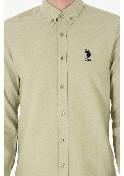 Erkek Açık Haki Gömlek Basic 50297997-VR183