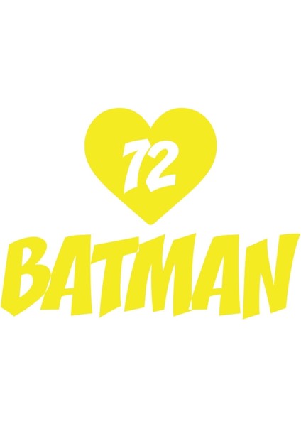Kalpli 72 Batman Araba Sticker 17X17 cm Sarı