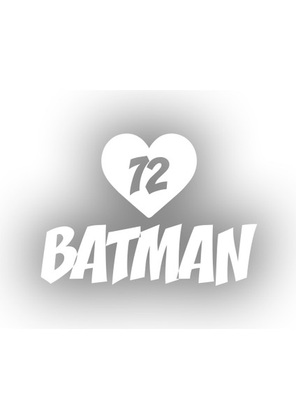 Kalpli 72 Batman Araba Sticker 17X17 cm Beyaz
