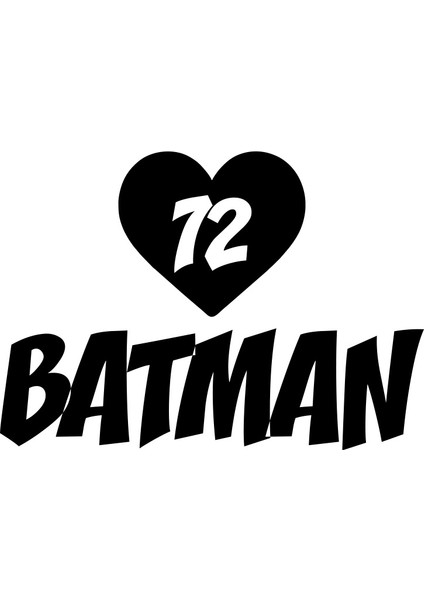 Kalpli 72 Batman Araba Sticker 17X17 cm Siyah