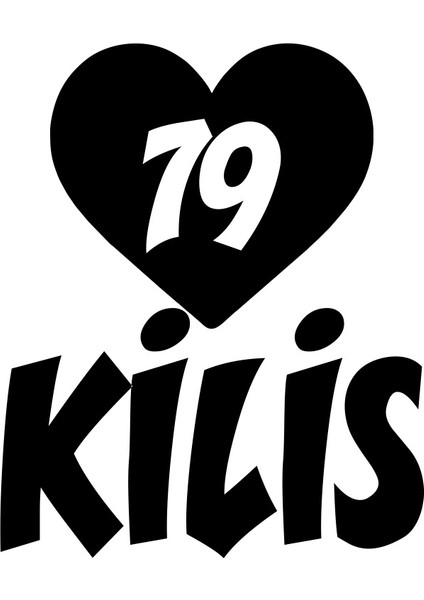 Kalpli 79 Kilis Araba Sticker 17X17 cm Siyah