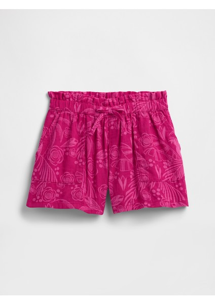 Kız Çocuk Koyu Pembe Örme Şort