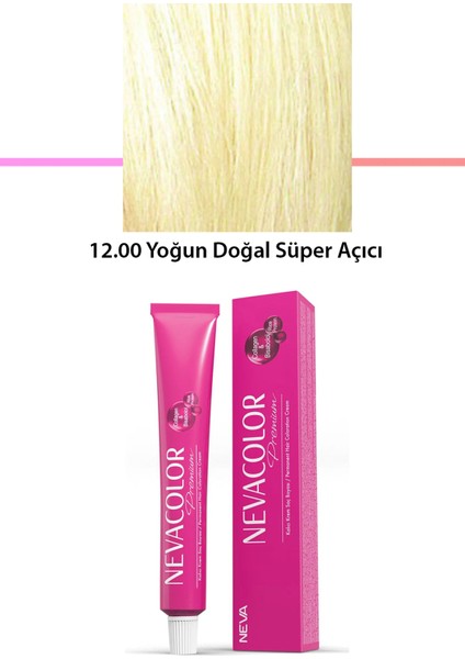 Premium 12.00 Yoğun Doğal Süper Açıcı - Kalıcı Krem Saç Boyası 50 gr Tüp