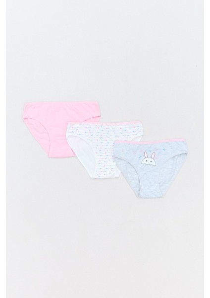 Tavşan Baskılı 3 Lü Kız Çocuk Külot
