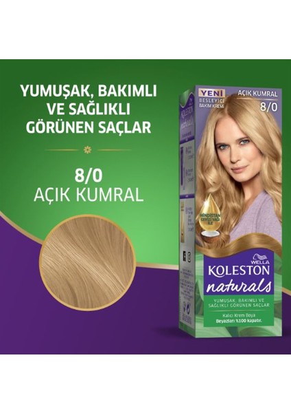 Naturals Saç Boyası Açık Kumral 8/0 2x Paket