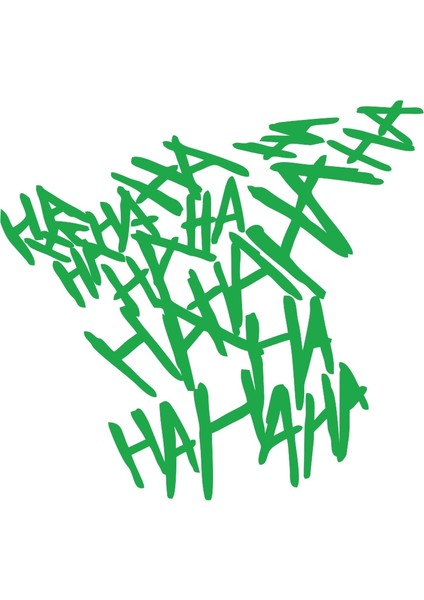 Hahahaha Araba Sticker 17X17 cm Yeşil