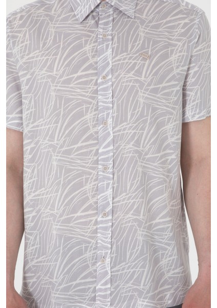 Erkek Açık Gri Gömlek Kısa Kollu 50300434-VR001