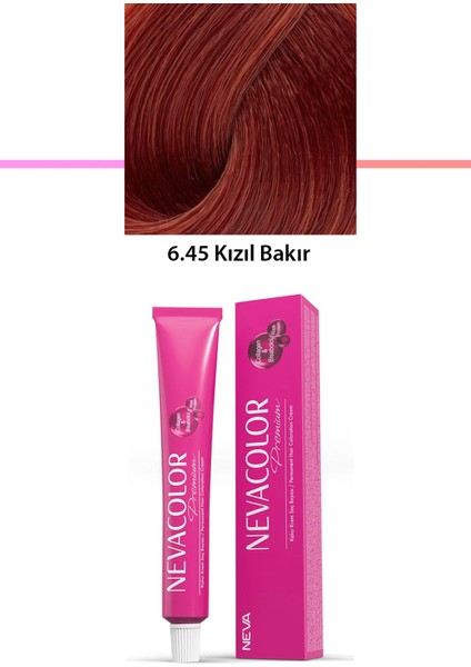 Premium 6.45 Kızıl Bakır - Kalıcı Krem Saç Boyası 50 gr Tüp