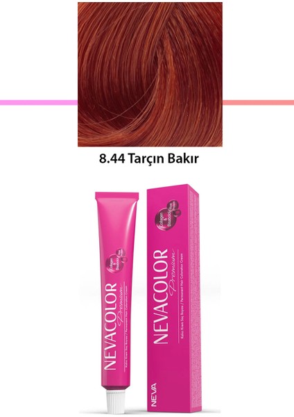 Premium 8.44 Tarçın Bakır - Kalıcı Krem Saç Boyası 50 gr Tüp