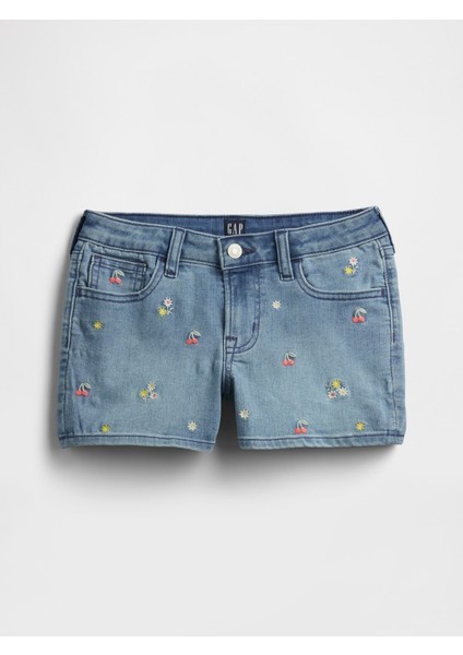 Kız Çocuk Mavi Easy Denim Şort