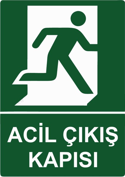 Acil Çıkış Kapısı Uyarı Levhası Etiket 25X35 cm