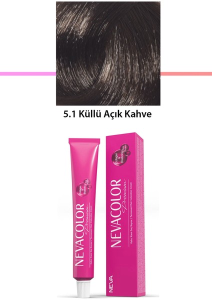 Premium 5.1 Küllü Açık Kahve - Kalıcı Krem Saç Boyası 50 gr Tüp