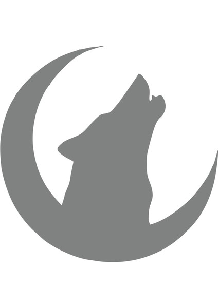 Hilal ve Bozkurt Araba Sticker 17X17 cm Gri