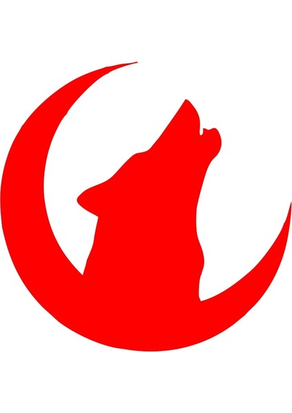 Hilal ve Bozkurt Araba Sticker 17X17 cm Kırmızı