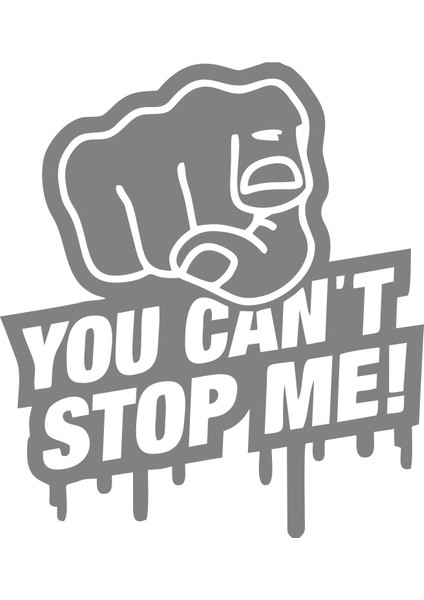 You Cant Stop Me Araba Sticker 17X17 cm Gri