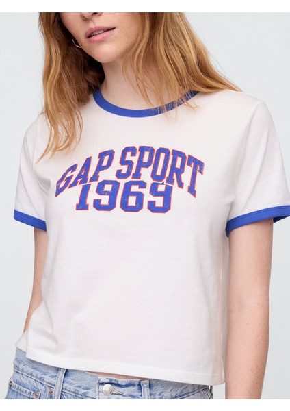 Kadın Beyaz Gap Logo T-Shirt modelleri