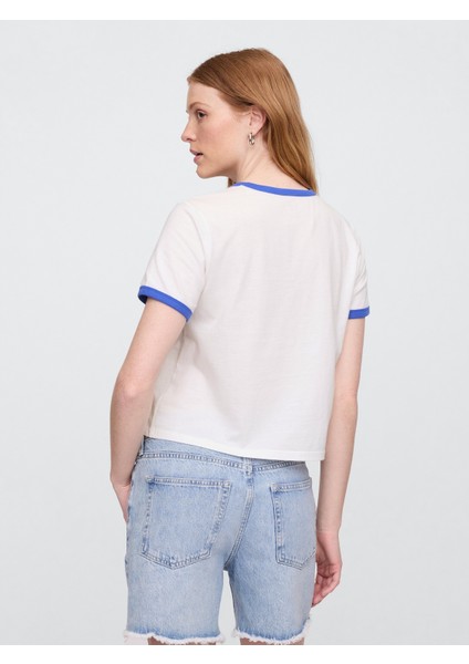 Kadın Beyaz Gap Logo T-Shirt indirimleri