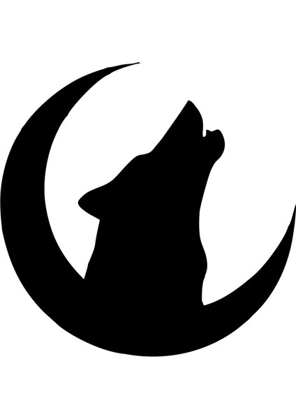 Hilal ve Bozkurt Araba Sticker 17X17 cm Siyah