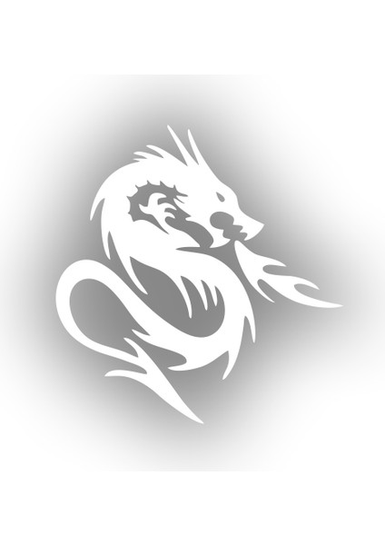 Kızgın Ejderha Araba Sticker 17X17 cm Beyaz