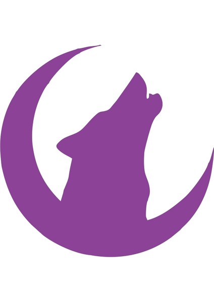 Hilal ve Bozkurt Araba Sticker 17X17 cm Mor